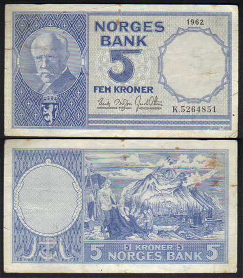 1962 Norway 5 Kroner L000736